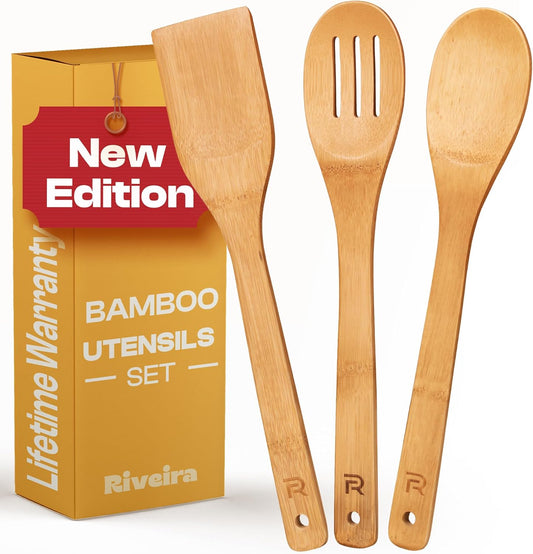 Bamboo Kitchen Utensil Set 3 Piece | Nonstick Safe – UAE